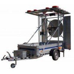 Remorca cu panou MARE semnalizare si dirijare trafic - sageti 24 lampi LED